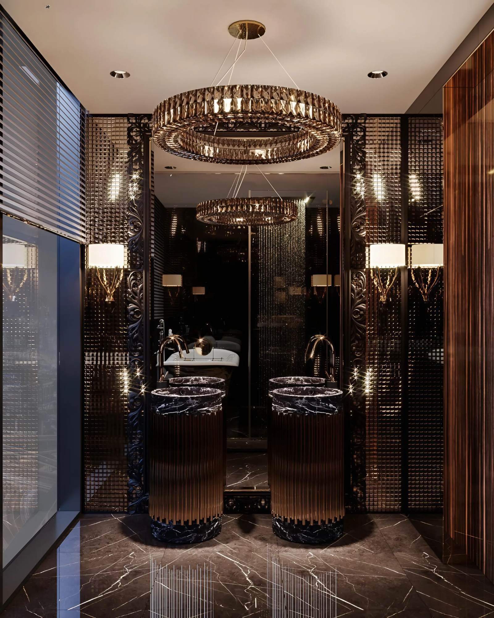 phòng tắm biệt thự Luxury mang vẻ đẹp hào nhoáng và bóng bẩy