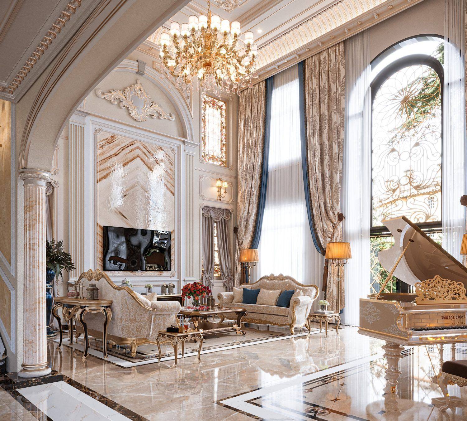 Mẫu biệt thự phong cách rococo luxury đẳng cấp (Nguồn ảnh: Sưu tầm). 