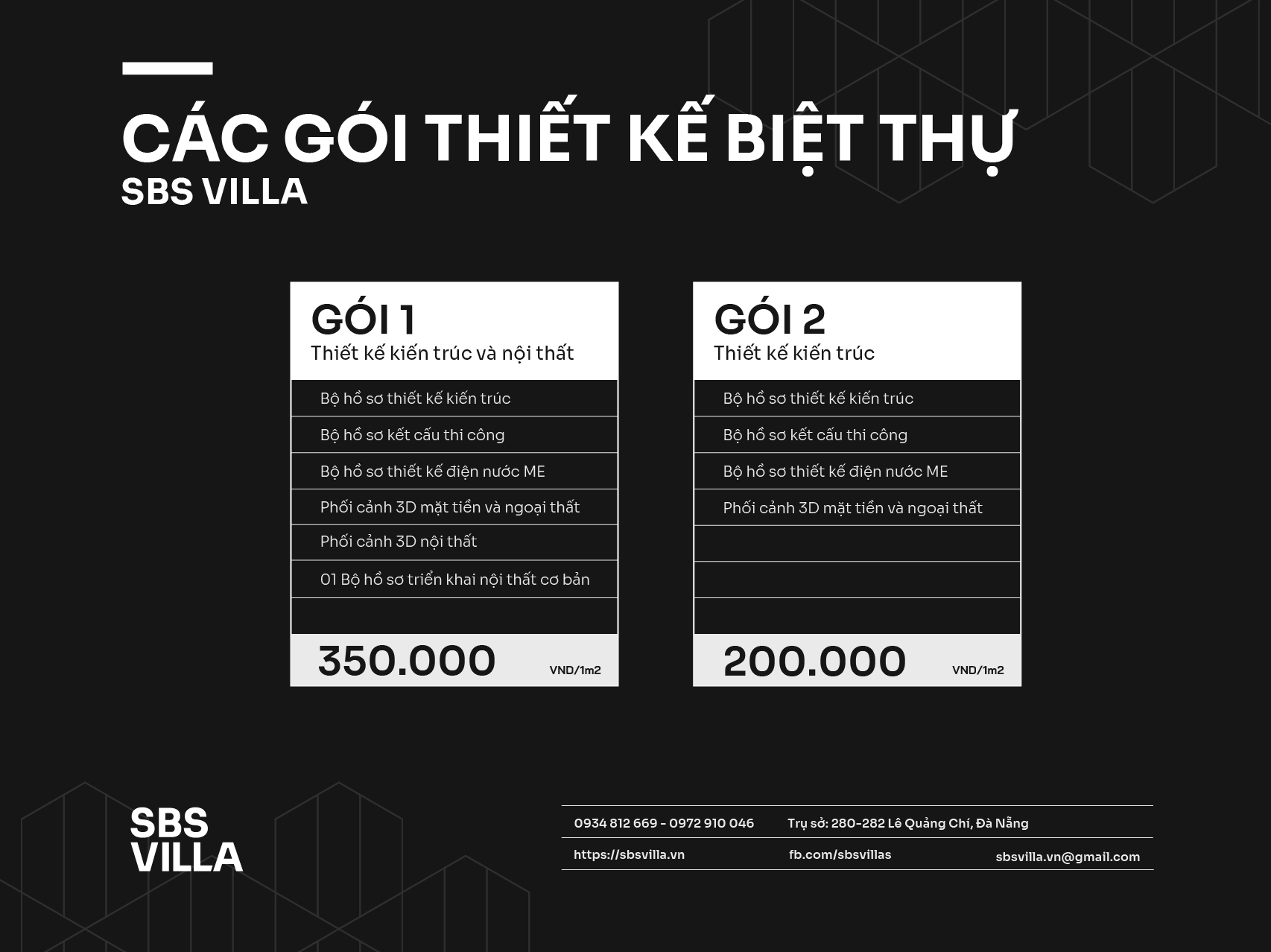 Báo giá thiết kế biêt thự tại Cần Thơ của SBS VILLA