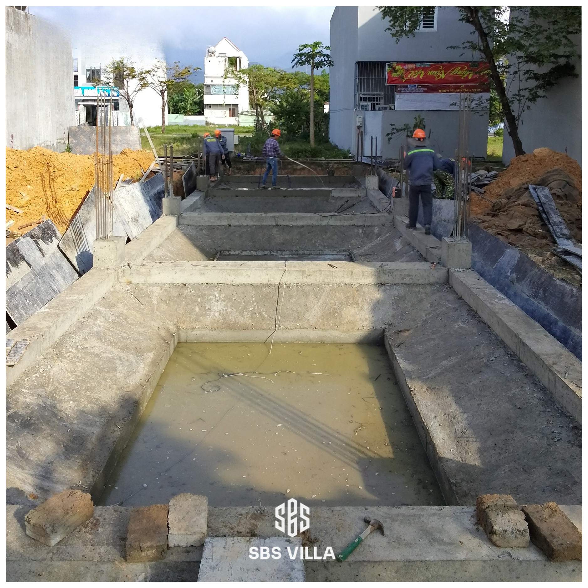 Quy trình thi công móng băng 2 phương cụ thể