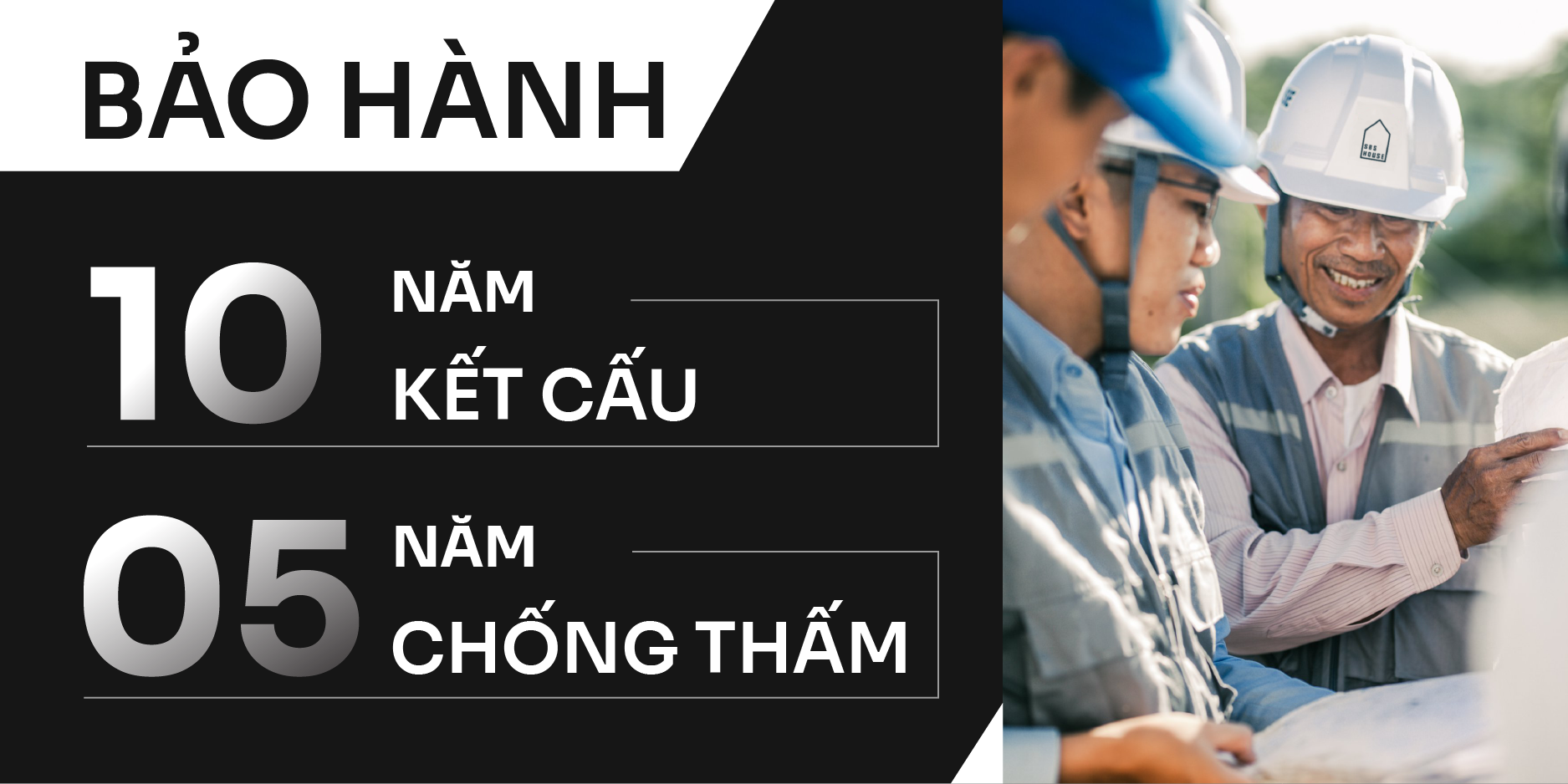 Dịch vụ xây nhà biệt thự trọn gói tại Kon Tum của SBS VILLA cung cấp đến khách hàng chính sách bảo hành kết cấu 10 năm, bảo hành chống thấm và ME 5 năm. 