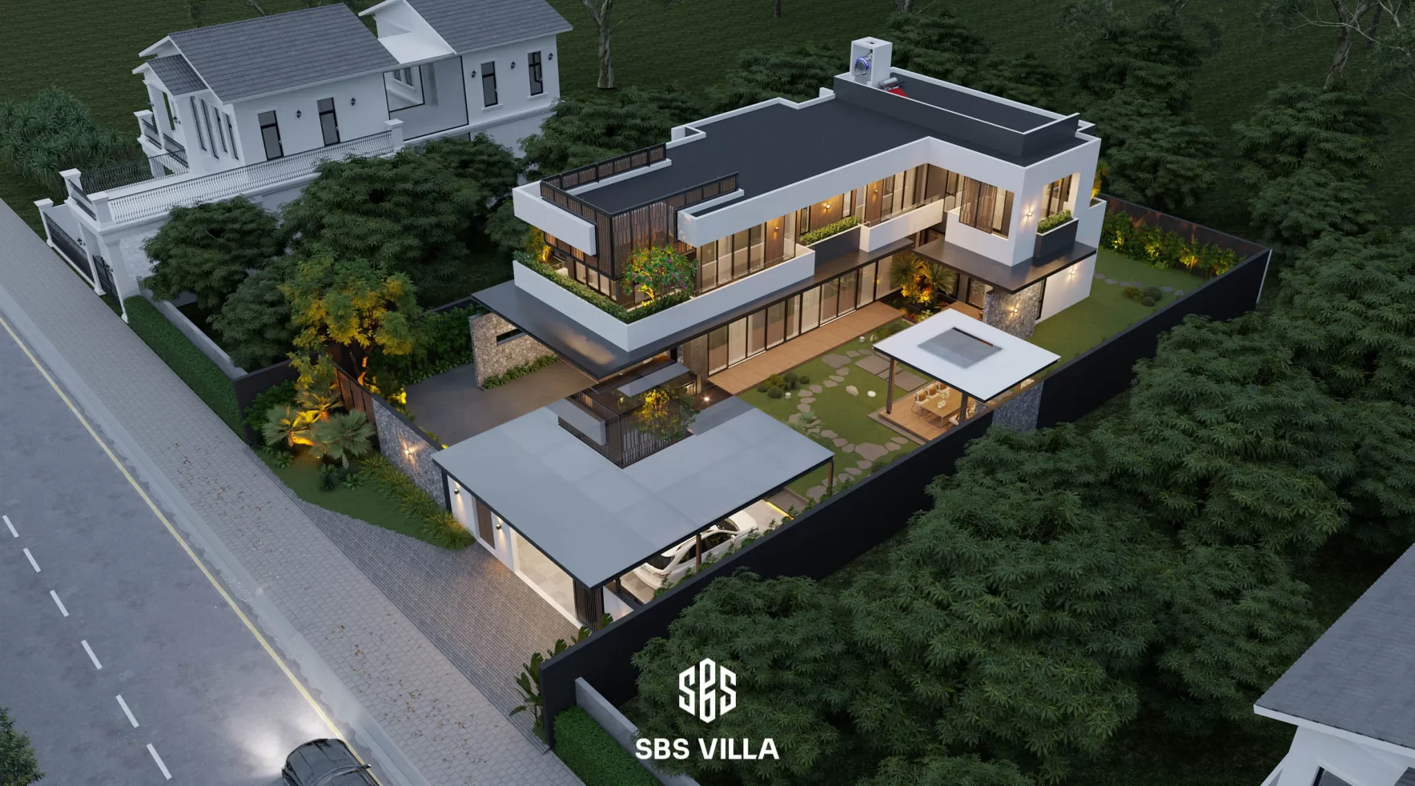 Mẫu biệt thự 2 tầng 5 phòng ngủ.