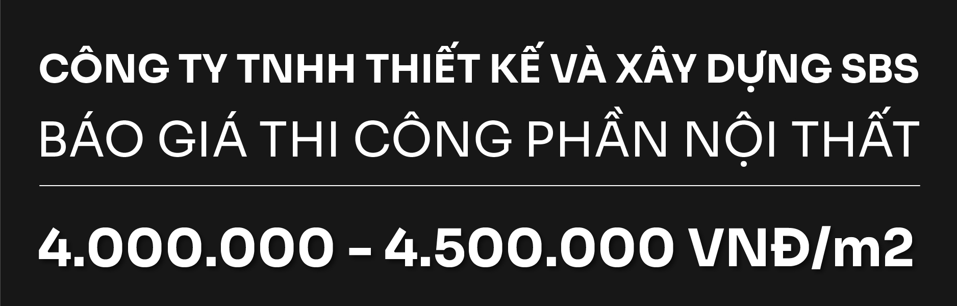 Bảng giá thi công phần nội thất tại SBS VILLA.