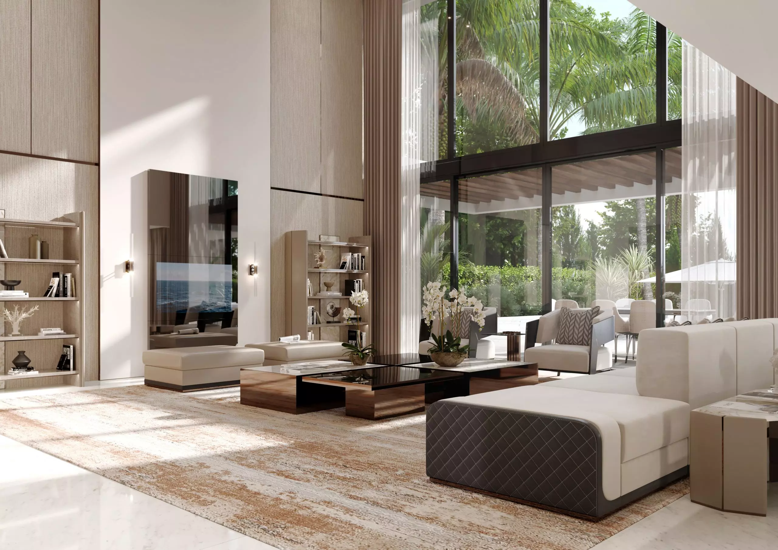 thiết kế phòng khách rộng 50m2