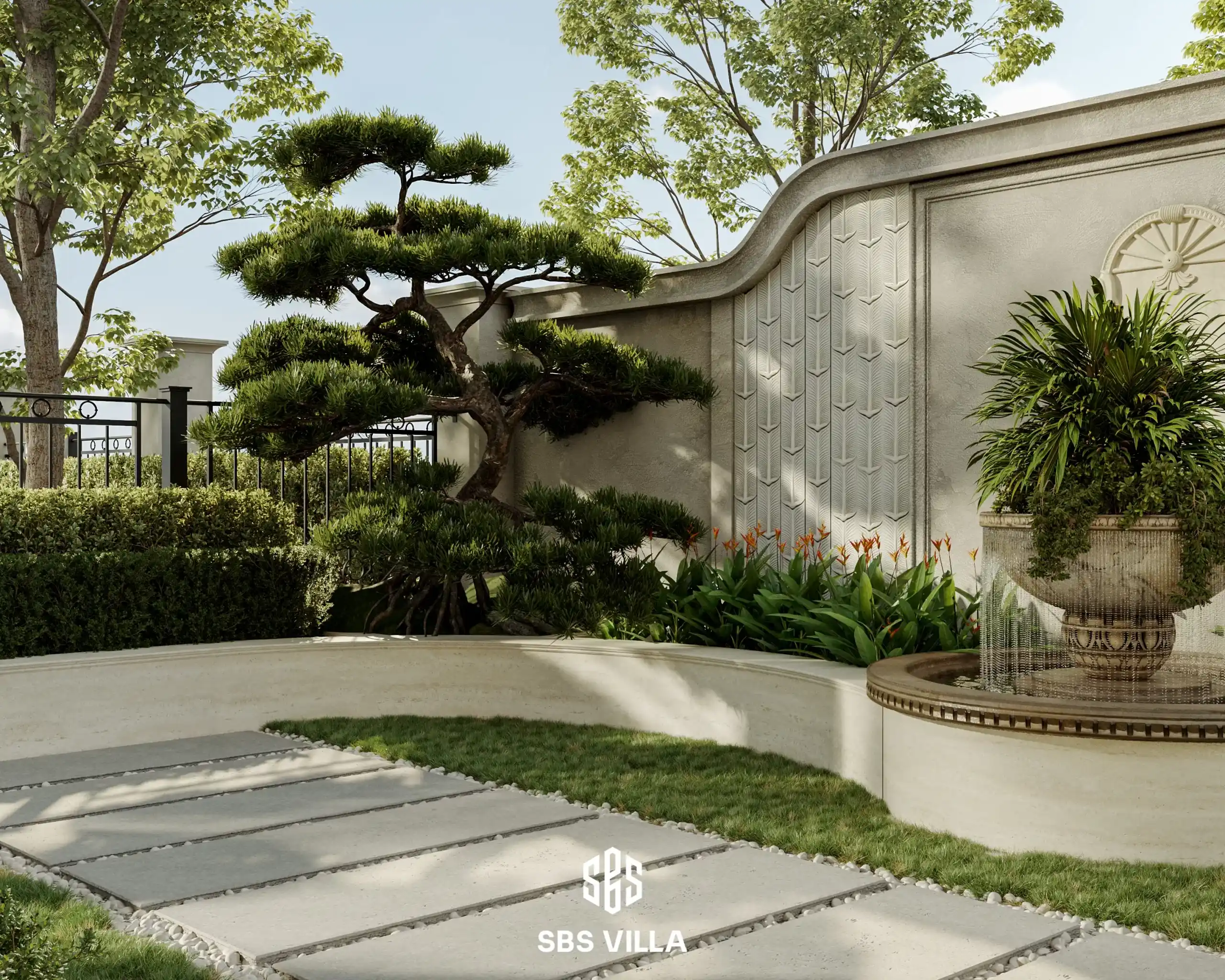 Khuôn viên vườn biệt thự phong cách Indochine tại Quận 1