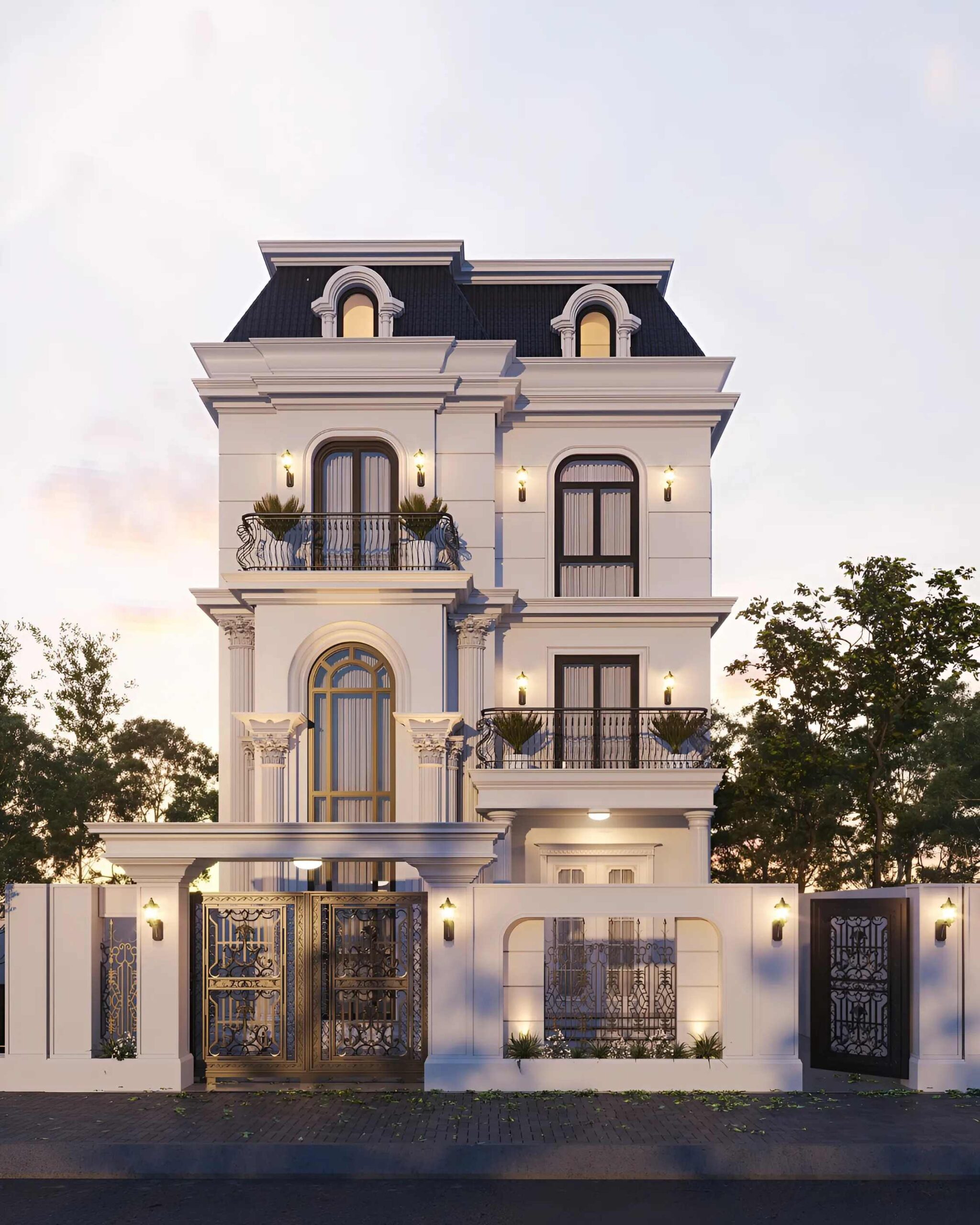 Một số lưu ý khi thiết kế thi công biệt thự kiểu Pháp 