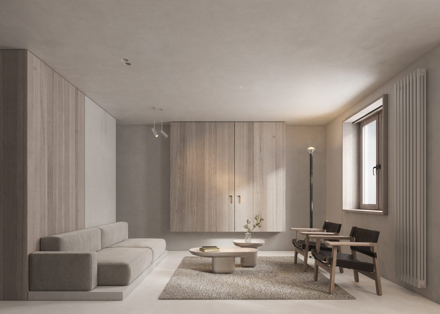Phong cách Minimalism đặc trưng bởi vật liệu đơn giản, chức năng và thường tối giản.