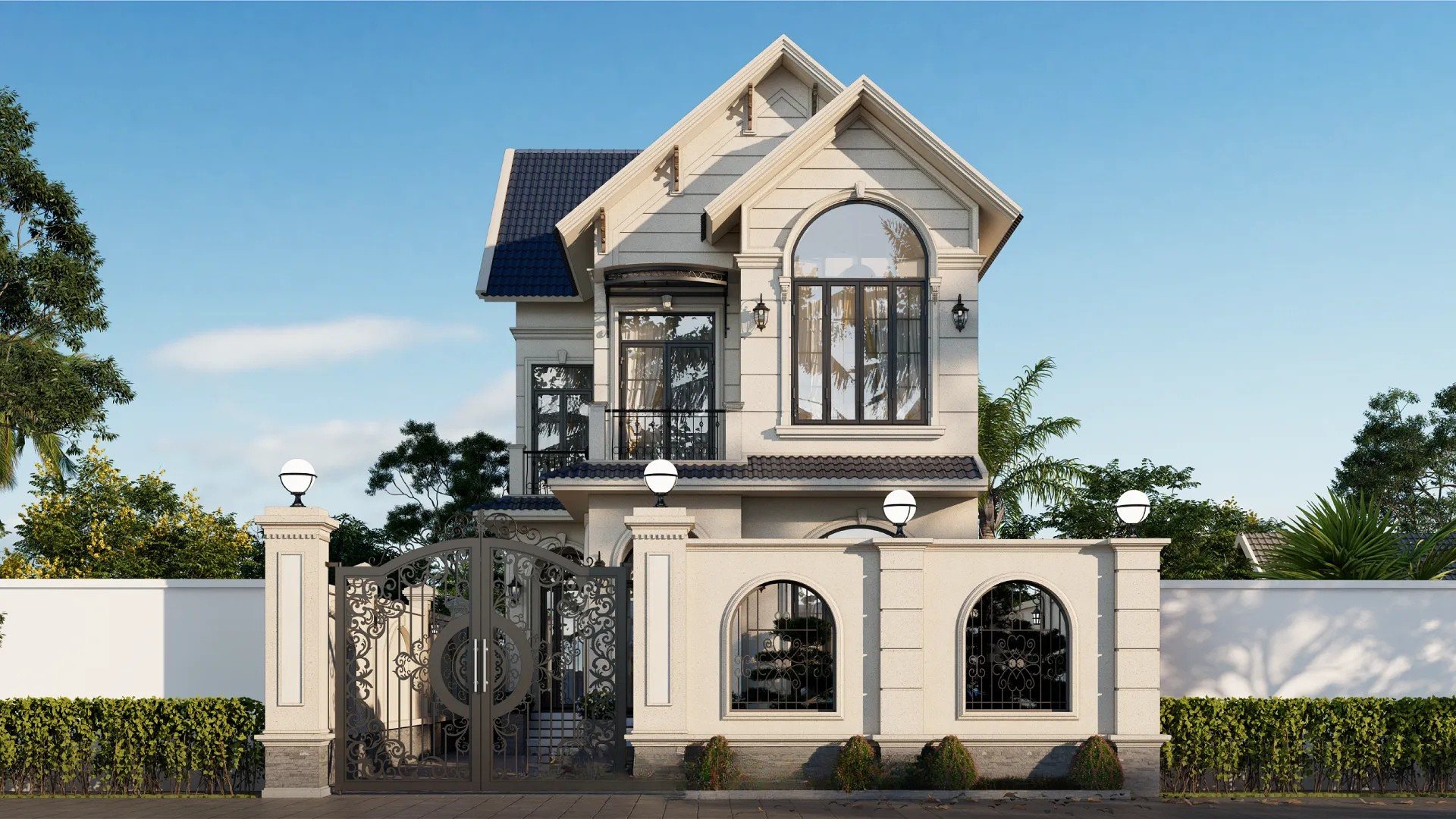 Mẫu nhà biệt thự 10x15m kiểu mái Thái.