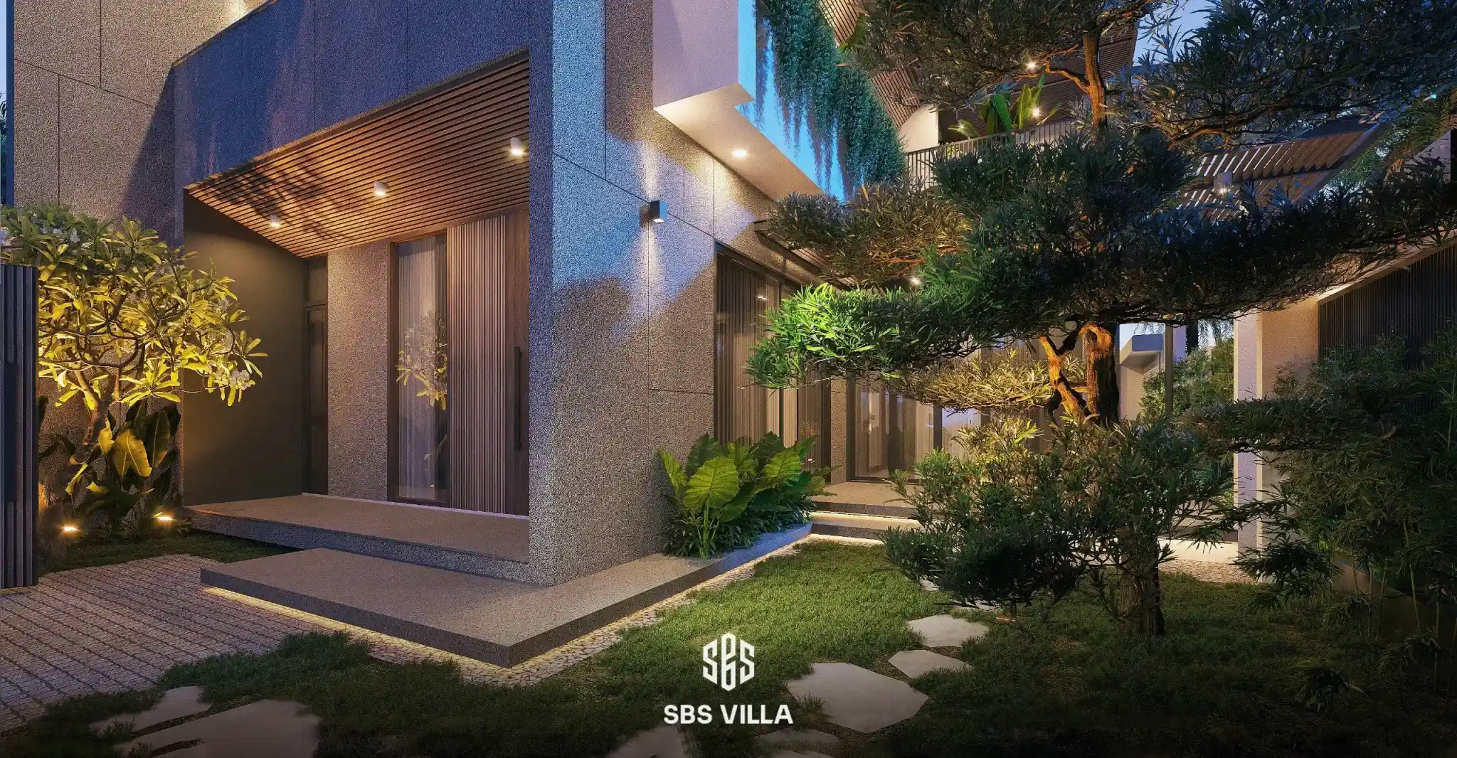 Biệt thự 2 tầng kiểu Nhật thiết kế khoảng sân vườn rộng rãi, mang lại bầu không khí trong lành
