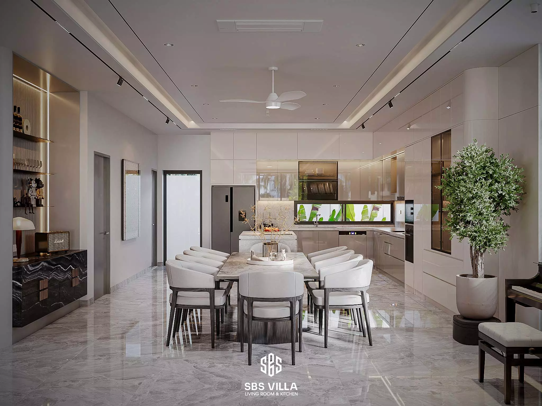 Mẫu thiết kế nội thất biệt thự đơn lập phòng bếp