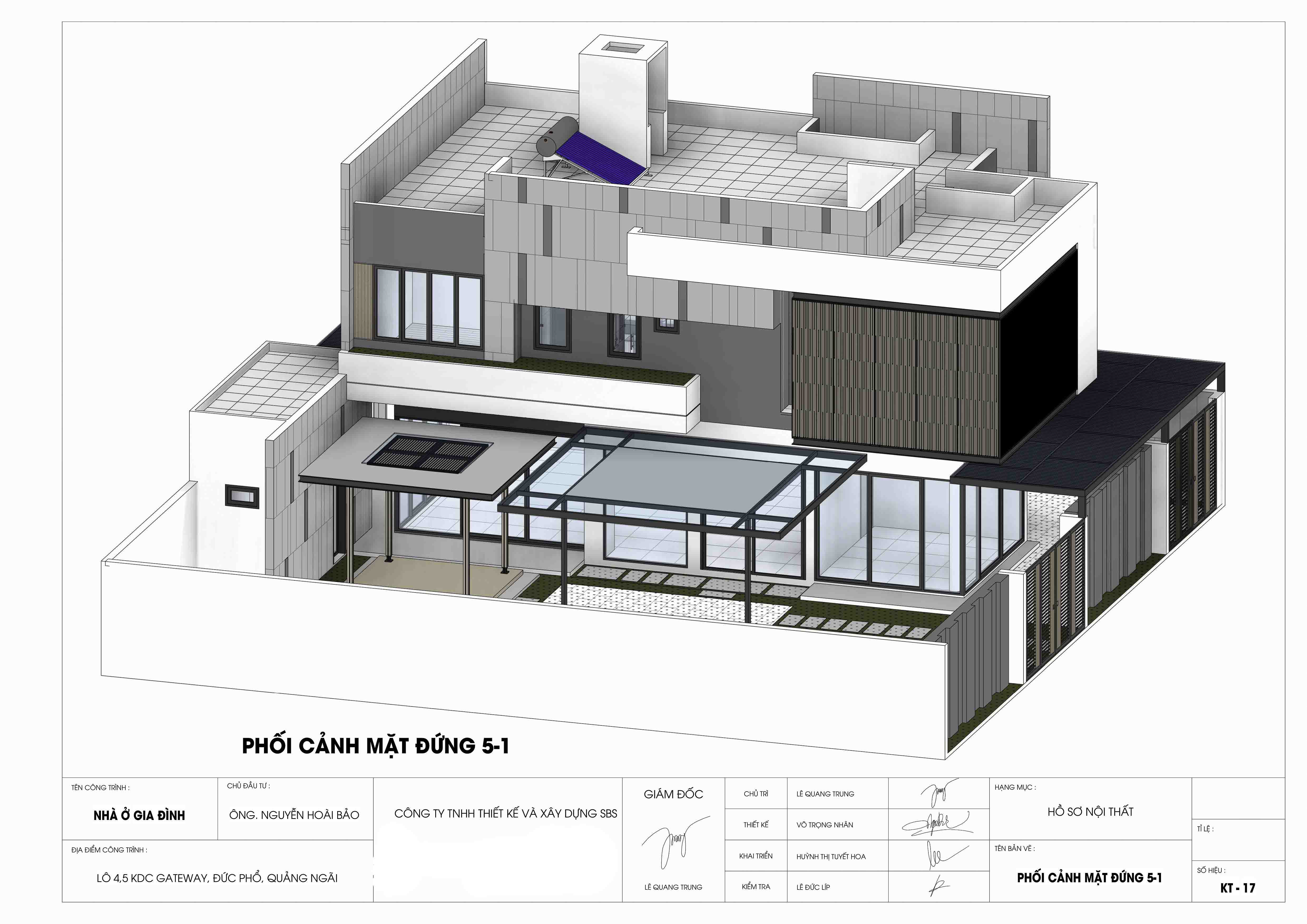 Phối cảnh mặt đứng của công trình B's Villa