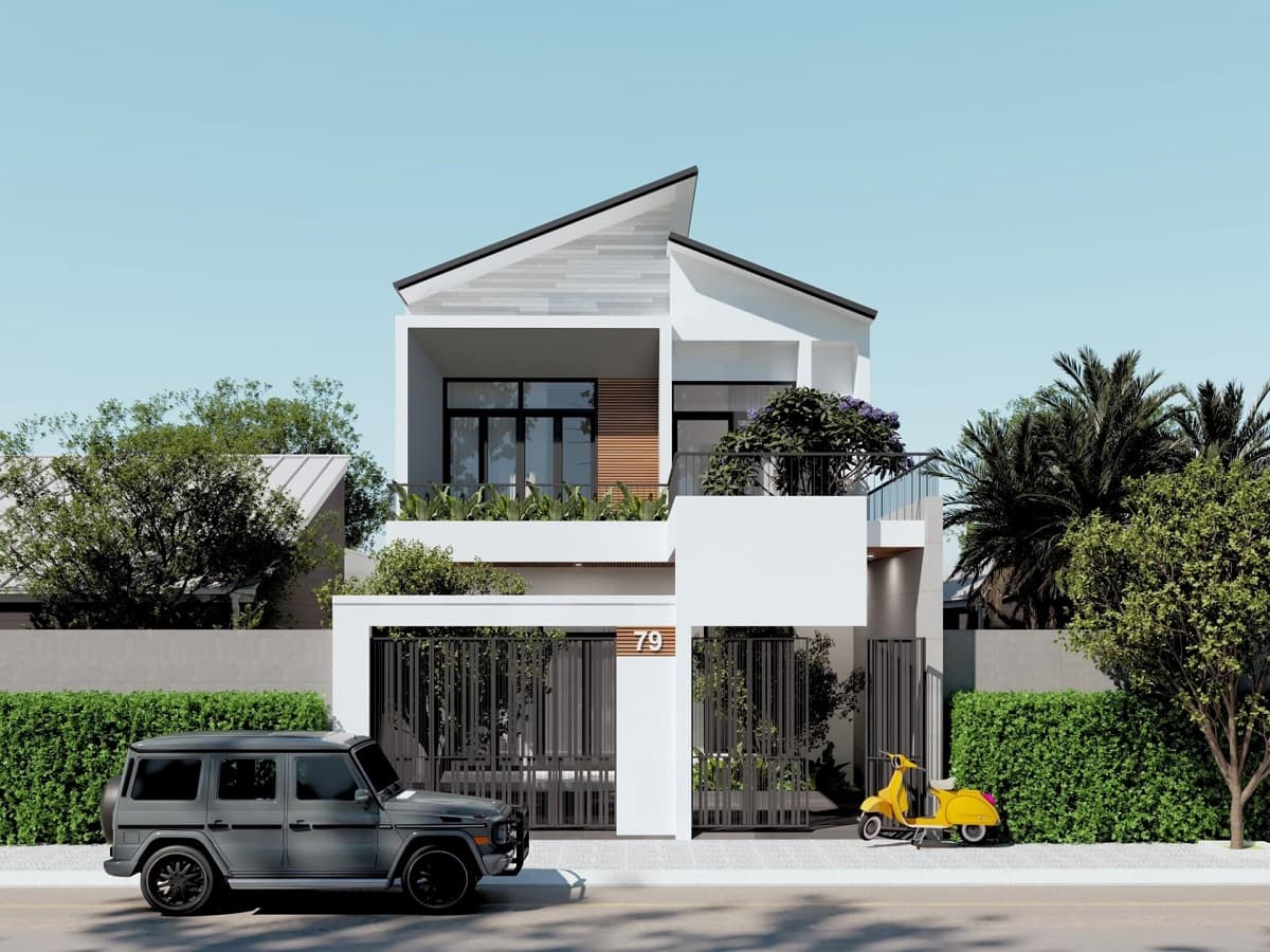 Ưu điểm vượt trội khi lựa chọn thiết kế biệt thự 2 tầng mái lệch (Nguồn ảnh: Sưu tầm).