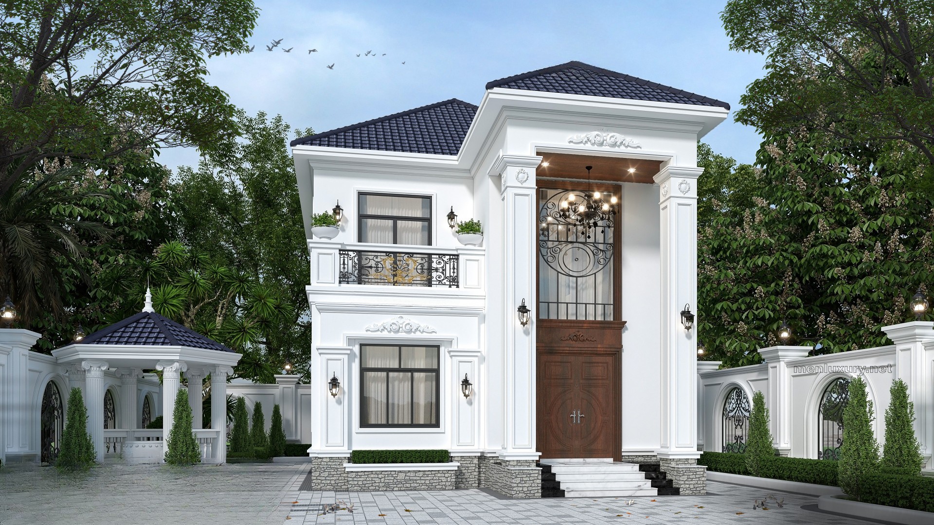 Biệt thự 2 tầng mái Nhật tân cổ điển 500m2 (Nguồn ảnh: Sưu tầm).