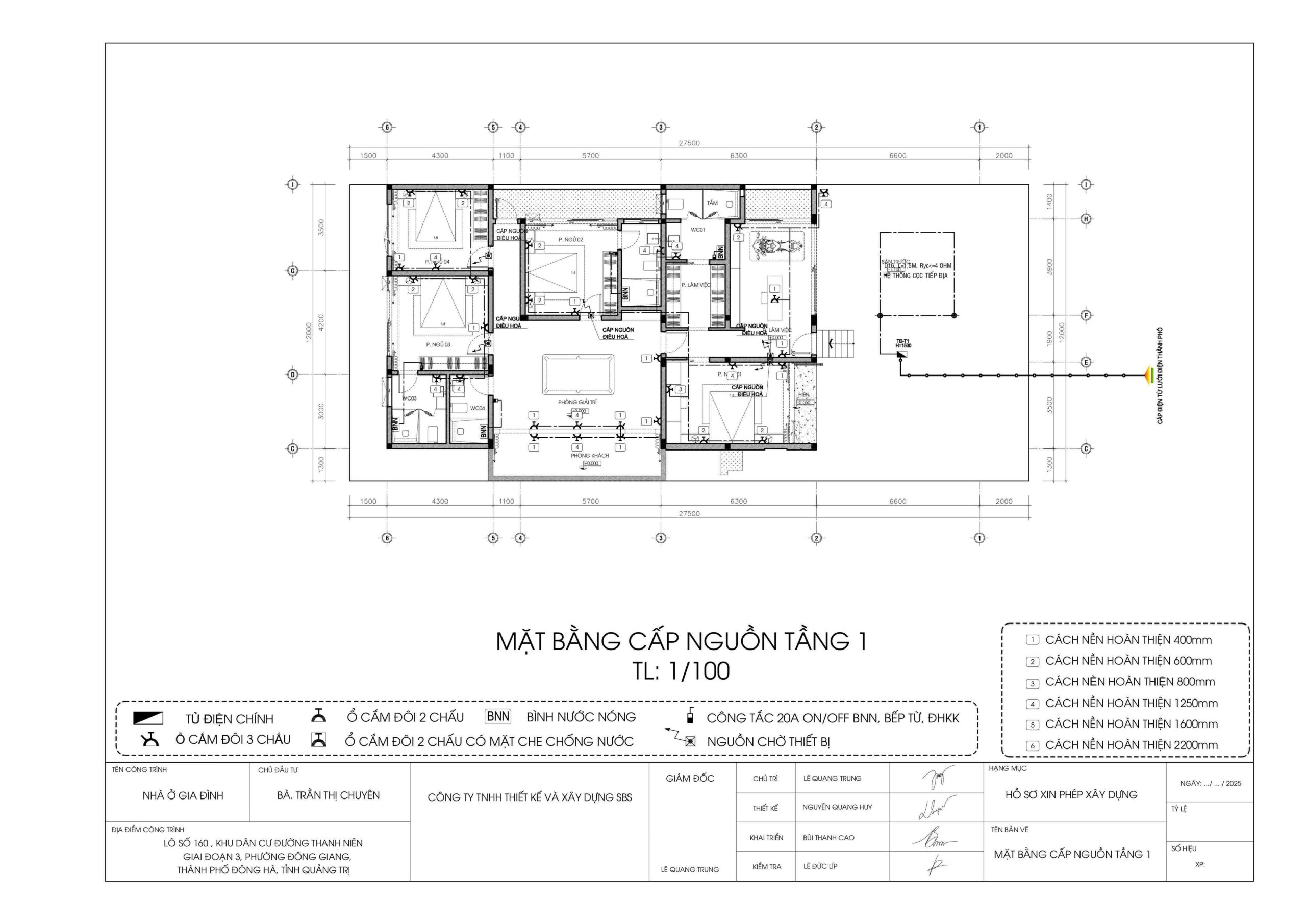 Chi tiết mặt bằng cấp nguồn tầng 1