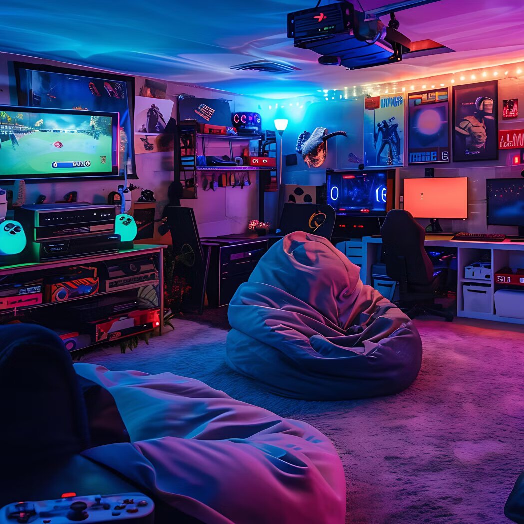 Phòng ngủ gaming phong cách retro/vintage (Nguồn ảnh: Sưu tầm).