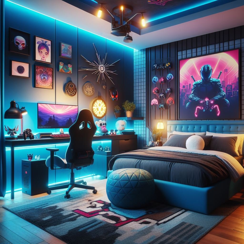 Phòng ngủ gaming phong cách cyberpunk (Nguồn ảnh: Sưu tầm).
