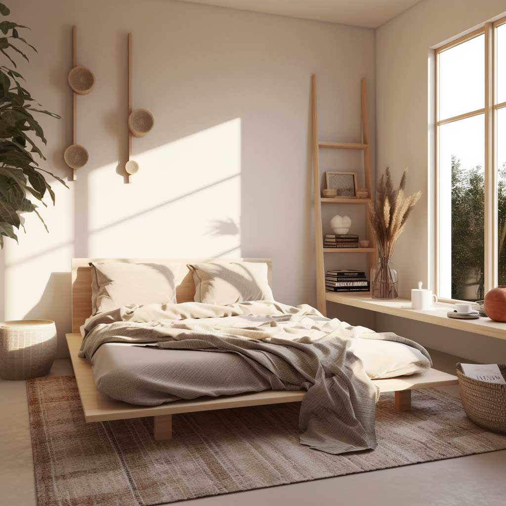 Hướng dẫn bố trí phòng ngủ Japandi nhỏ dưới 15m² (Nguồn ảnh: Sưu tầm).