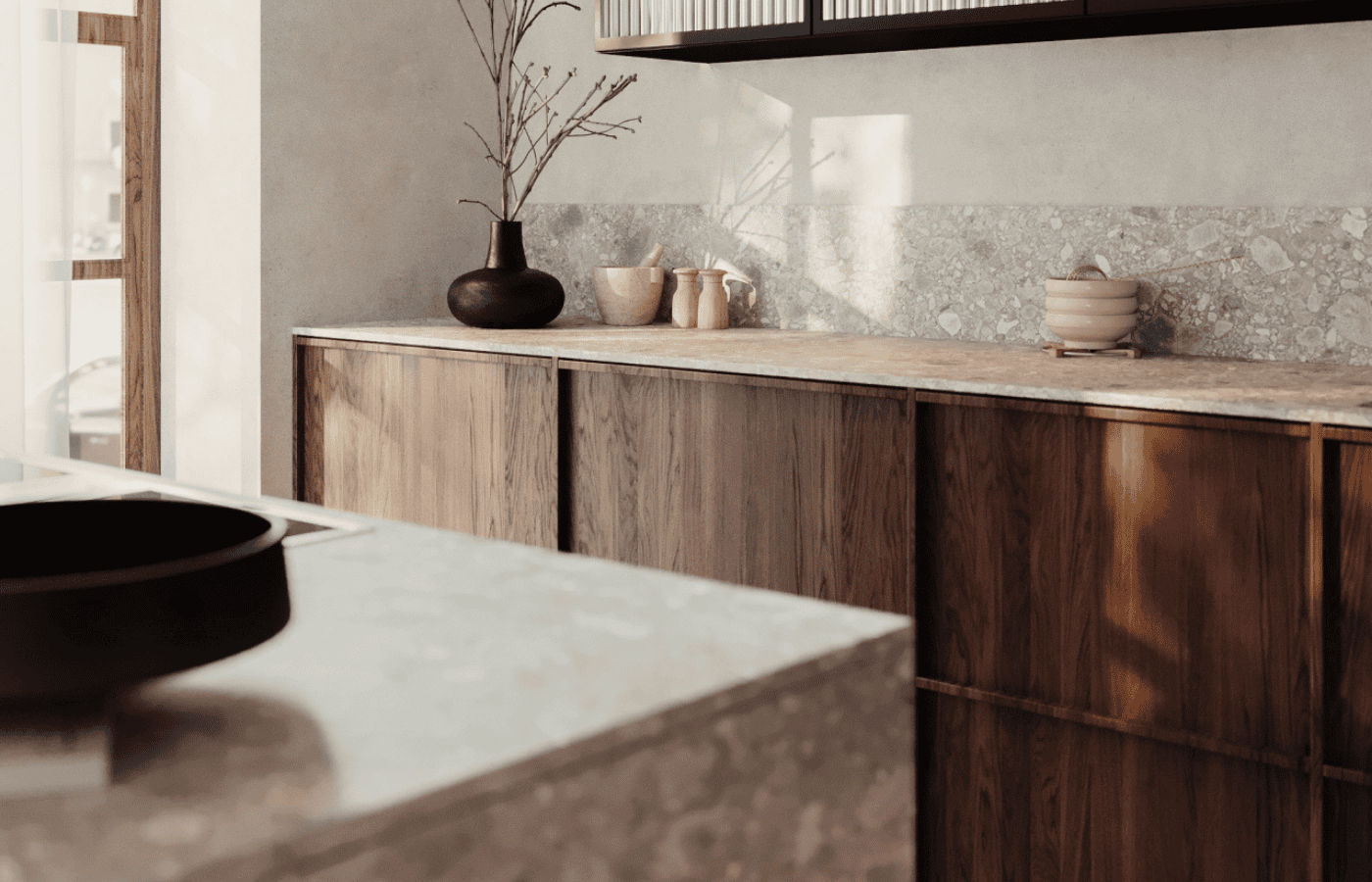 Phòng bếp phong cách Wabi Sabi 