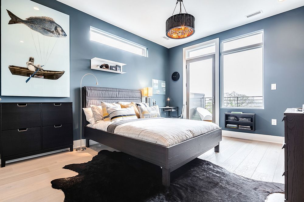 Decor phòng ngủ màu xám xanh thư giãn nhẹ nhàng (Nguồn ảnh: Sưu tầm).