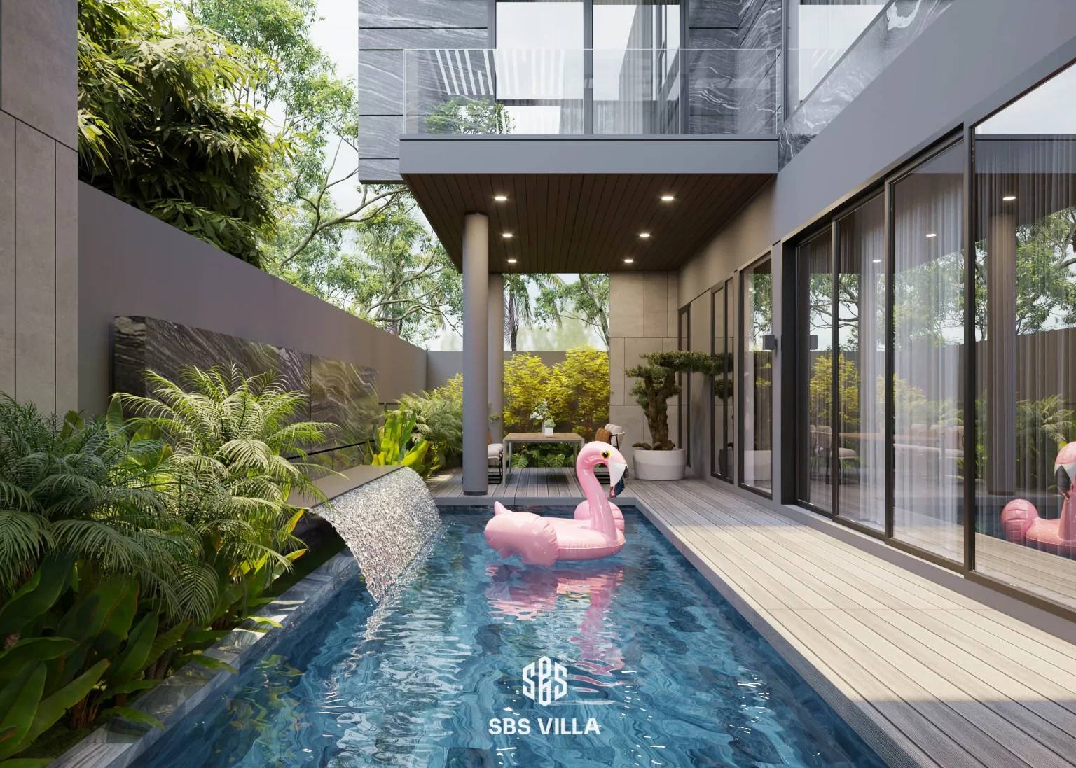 biệt thự 1 tầng có bể bơi