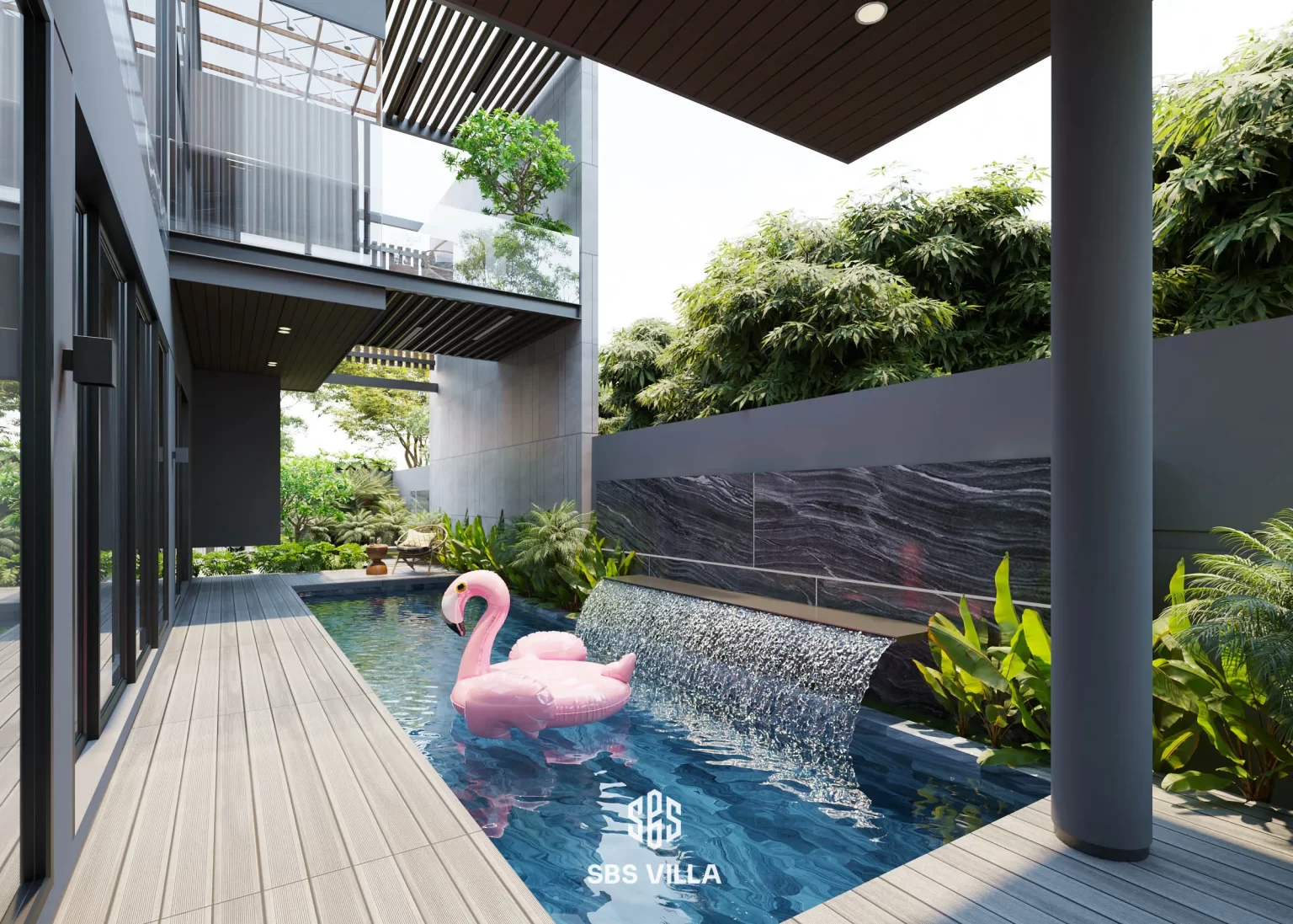 biệt thự 1 tầng có bể bơi