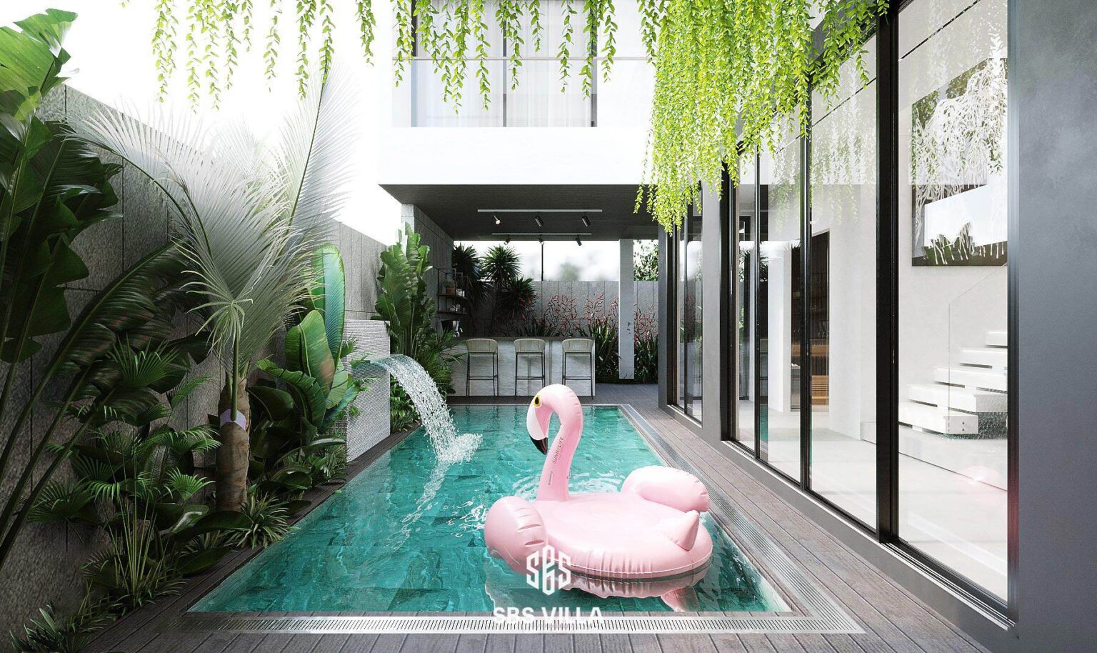 biệt thự 1 tầng có bể bơi