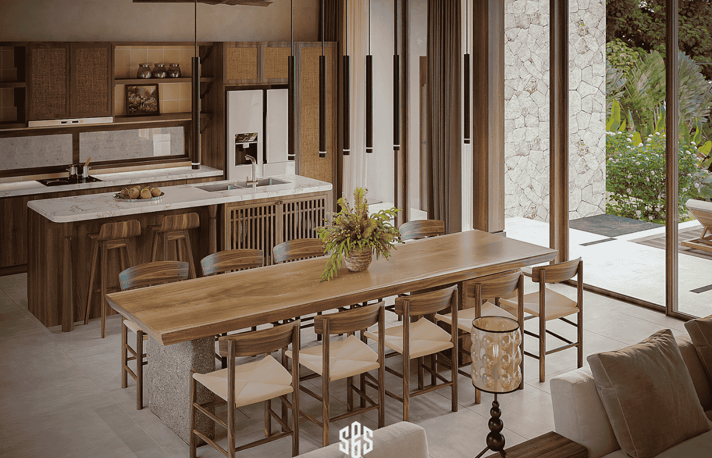 biệt thự 1 tầng chữ l