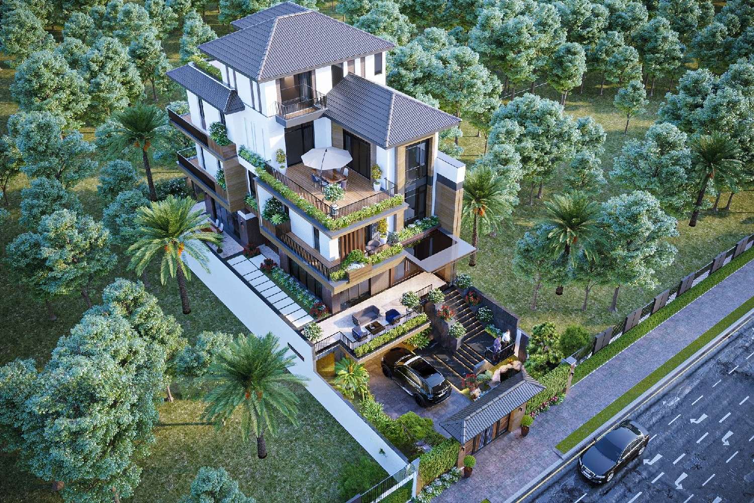 Làm sao để đảm bảo sự riêng tư khi có tới 2 mặt giáp đường? (Nguồn ảnh: Sưu tầm).