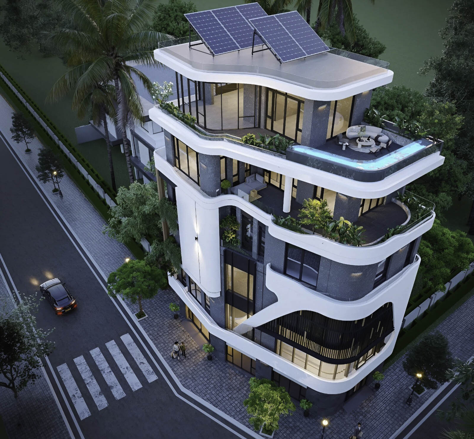 Khi thiết kế bể bơi trên sân thượng của nhà 6 tầng, gia chủ cần chú trọng đến các yếu tố: tải trọng công trình, khả năng chống thấm và tính an toàn trong quá trình sử dụng. 