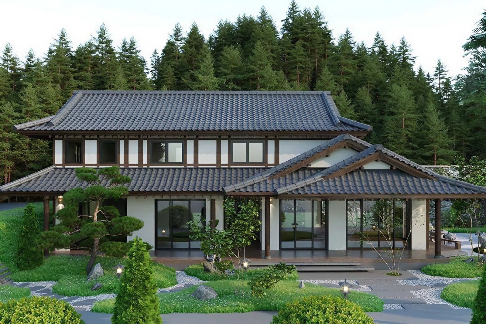 Biệt thự sân vườn kiểu Nhật truyền thống (Nguồn ảnh: Sưu tầm). 