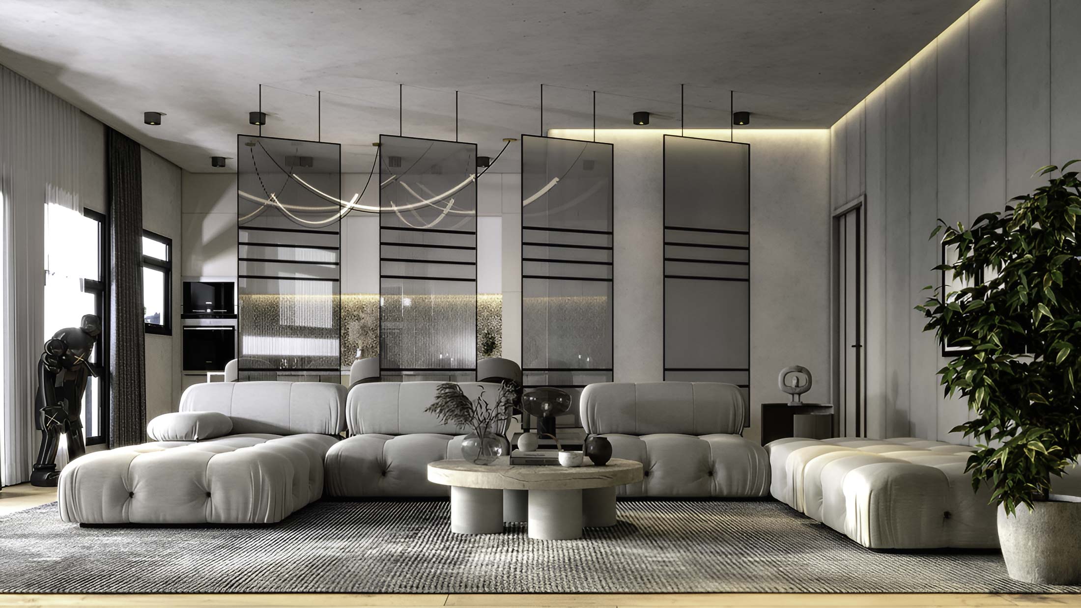 Nội thất phong cách contemporary tập trung vào các đường nét gãy (Nguồn ảnh: Sưu tầm).
