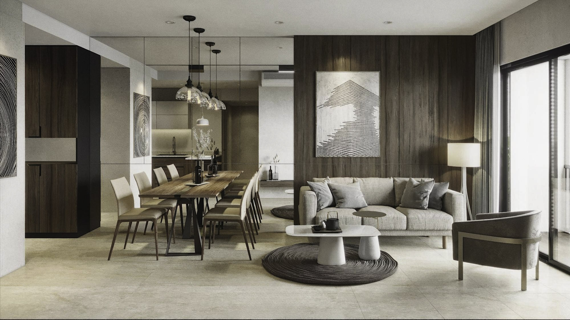 Mẫu phòng khách điển hình phong cách contemporary (Nguồn ảnh: Sưu tầm).