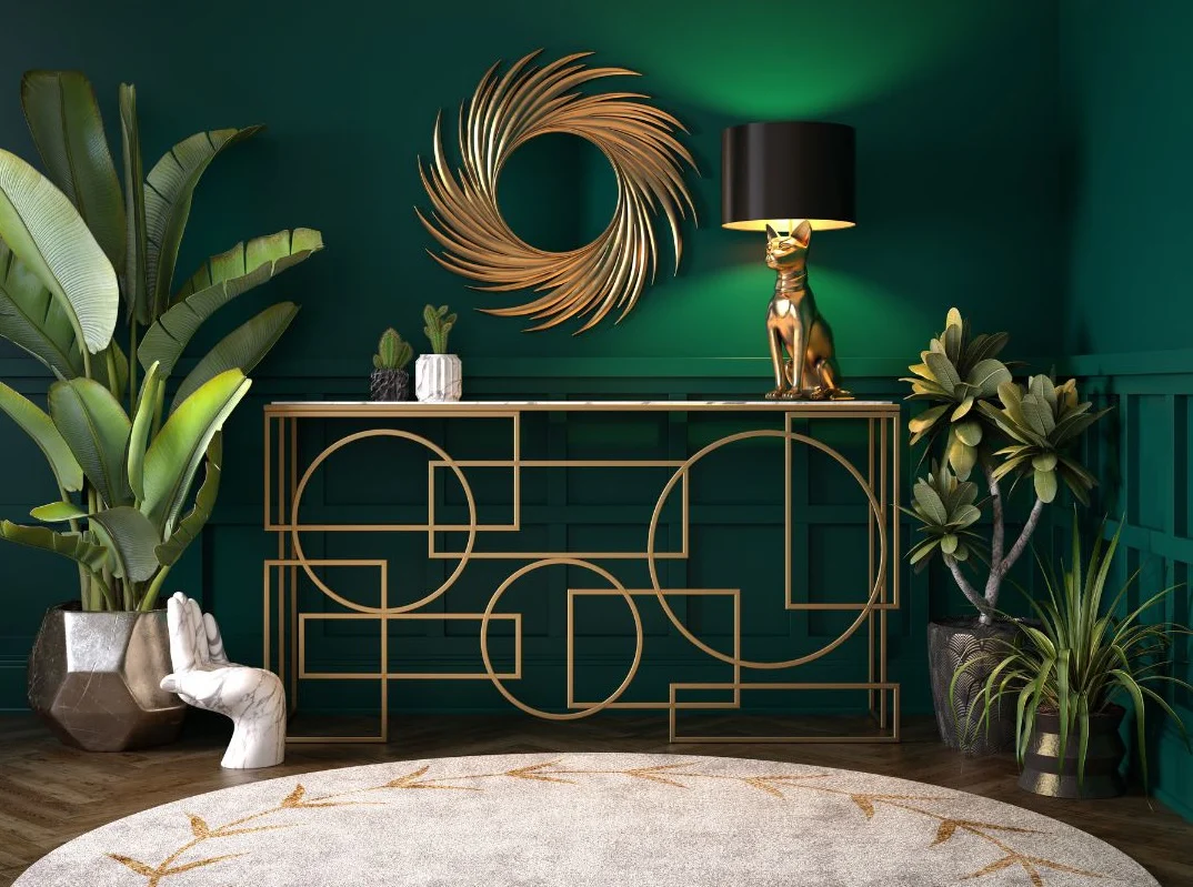 Art Deco tập trung tôn vinh sự lộng lẫy thông qua màu sắc đối lập chất liệu cao cấp đường nét hình học