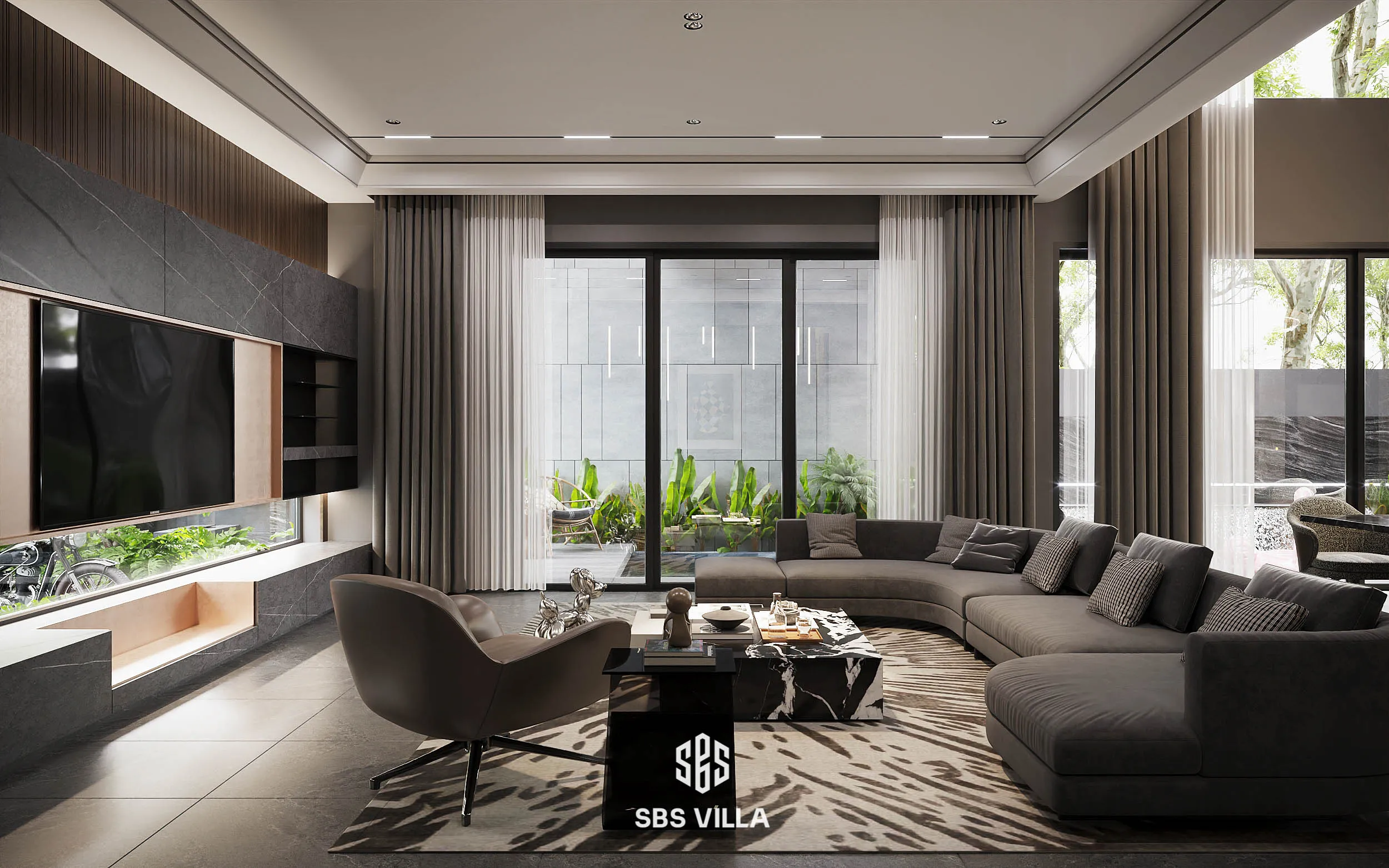 Sofa tối giản mang đến cho không gian vẻ đẹp gọn gàng và tinh tế. 