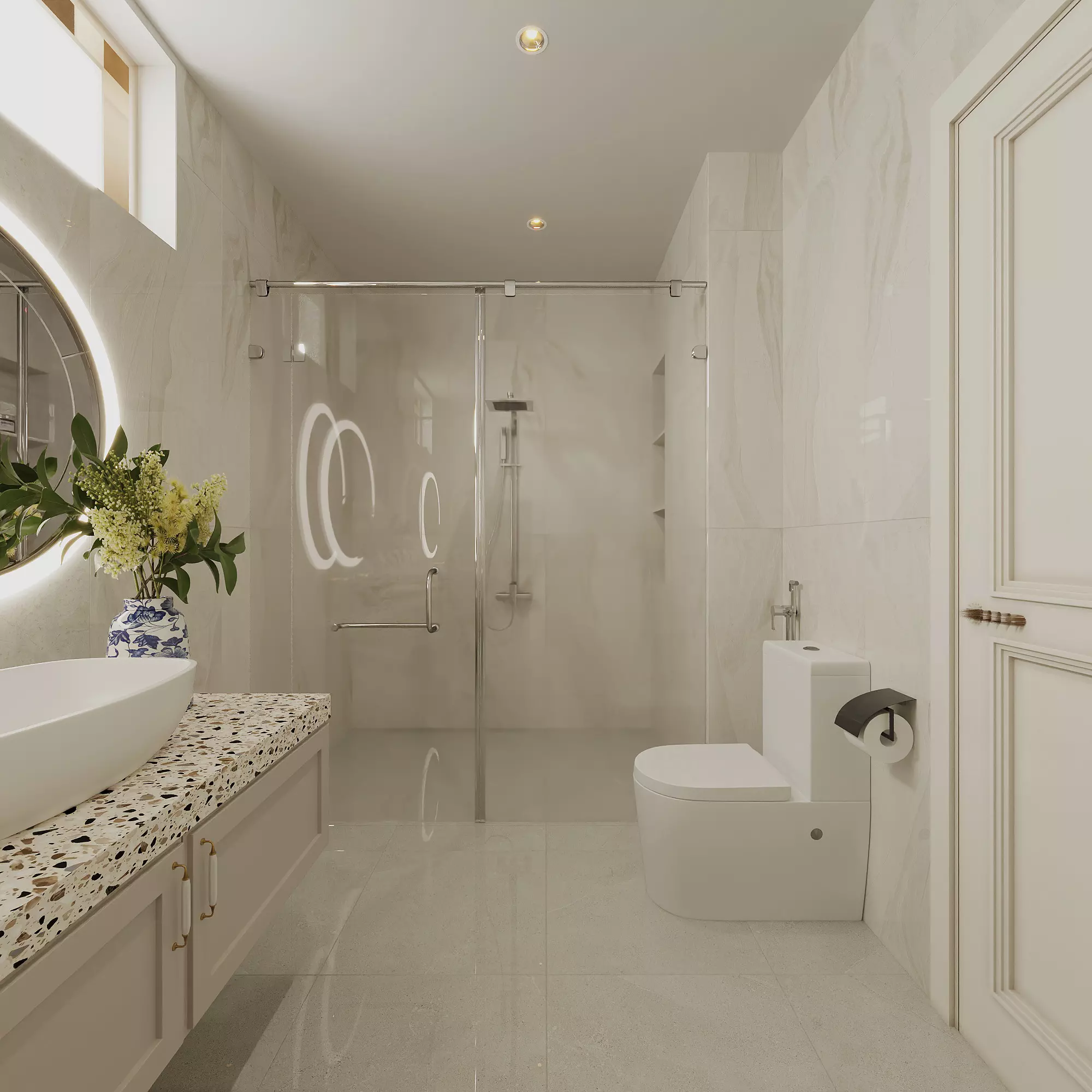 thiết kế phòng tắm phong cách Modern Classic