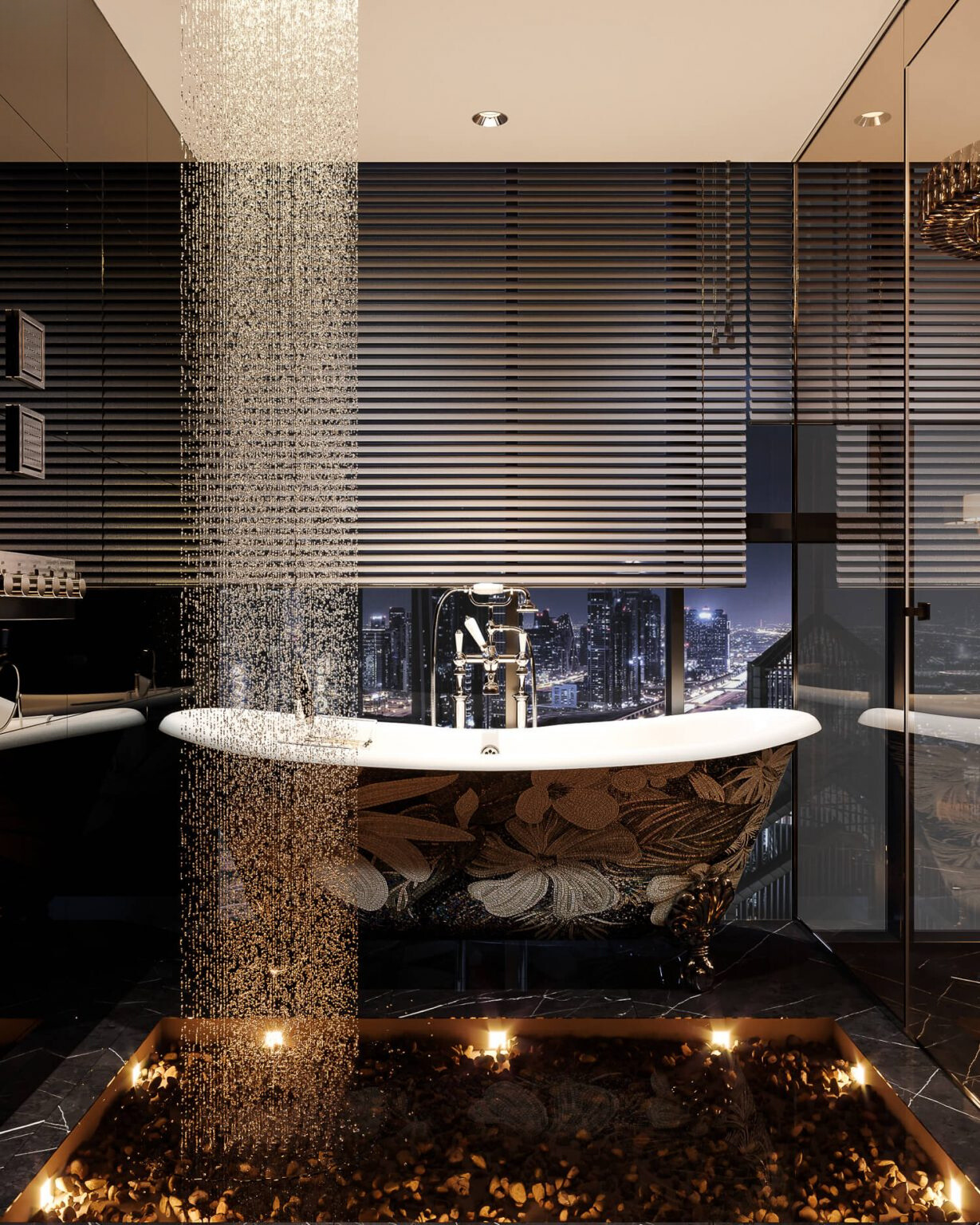 Không gian phòng tắm phong cách Modern Luxury tạo điểm nhấn cùng hệ thống nội thất cao cấp
