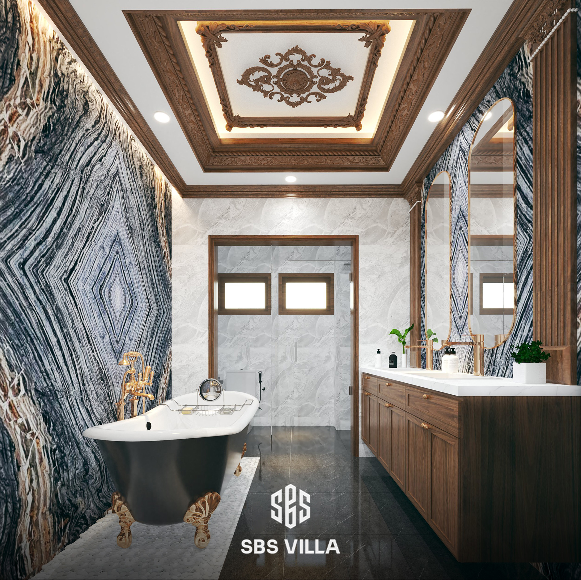 Phong cách nội thất Luxury dành cho phòng tắm Tân cổ điển