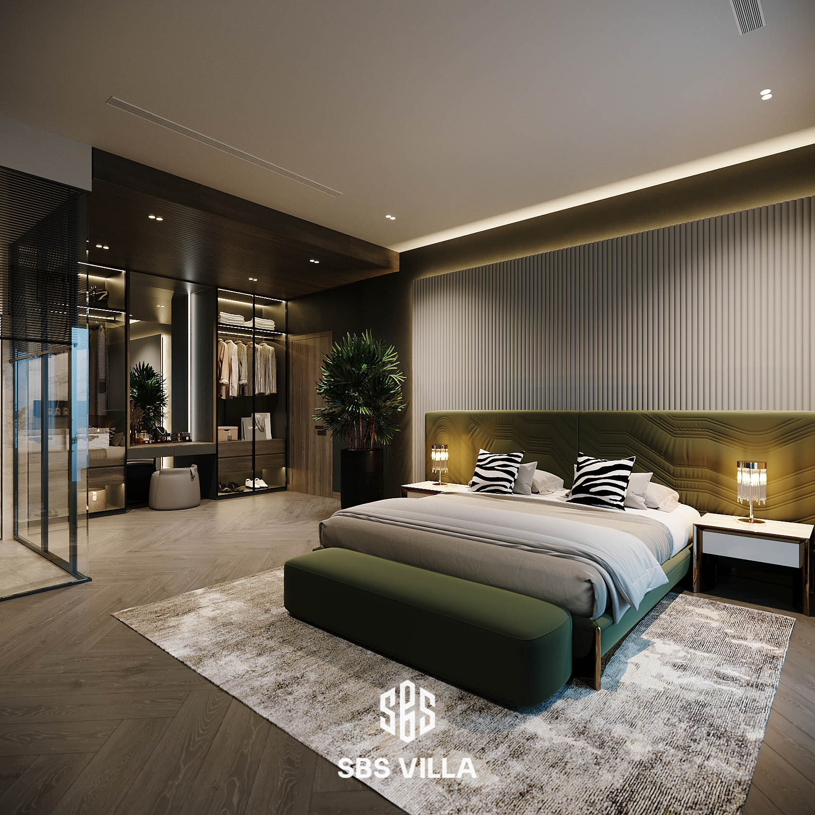 Tính cá nhân hóa của phòng ngủ nhà biệt thự hiện đại được thể hiện qua màu sắc, chất liệu, đường nét 
