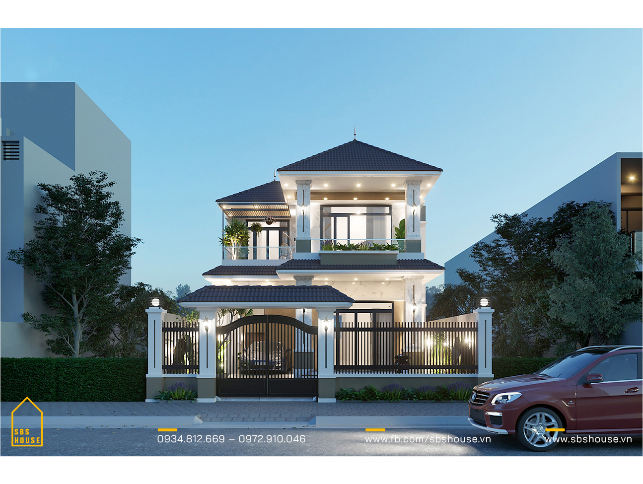 Mẫu biệt thự 2 tầng mang phong cách modern luxury, nâng tầng chất sống, thể hiện đẳng cấp giới thượng lưu