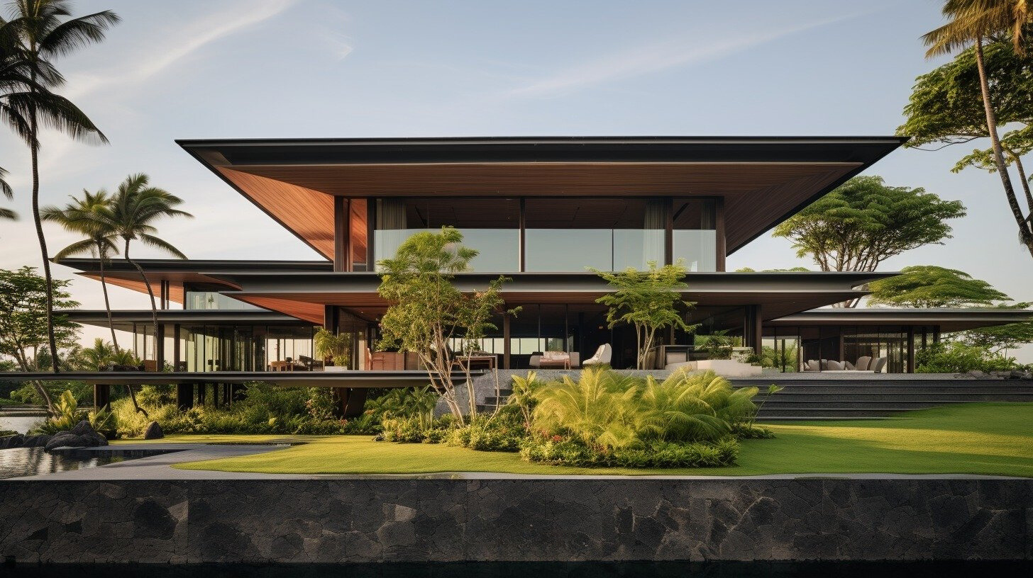 Nhà biệt thự 2 tầng Modern Tropical được kiến tạo từ vật liệu tự nhiên và hiện đại 