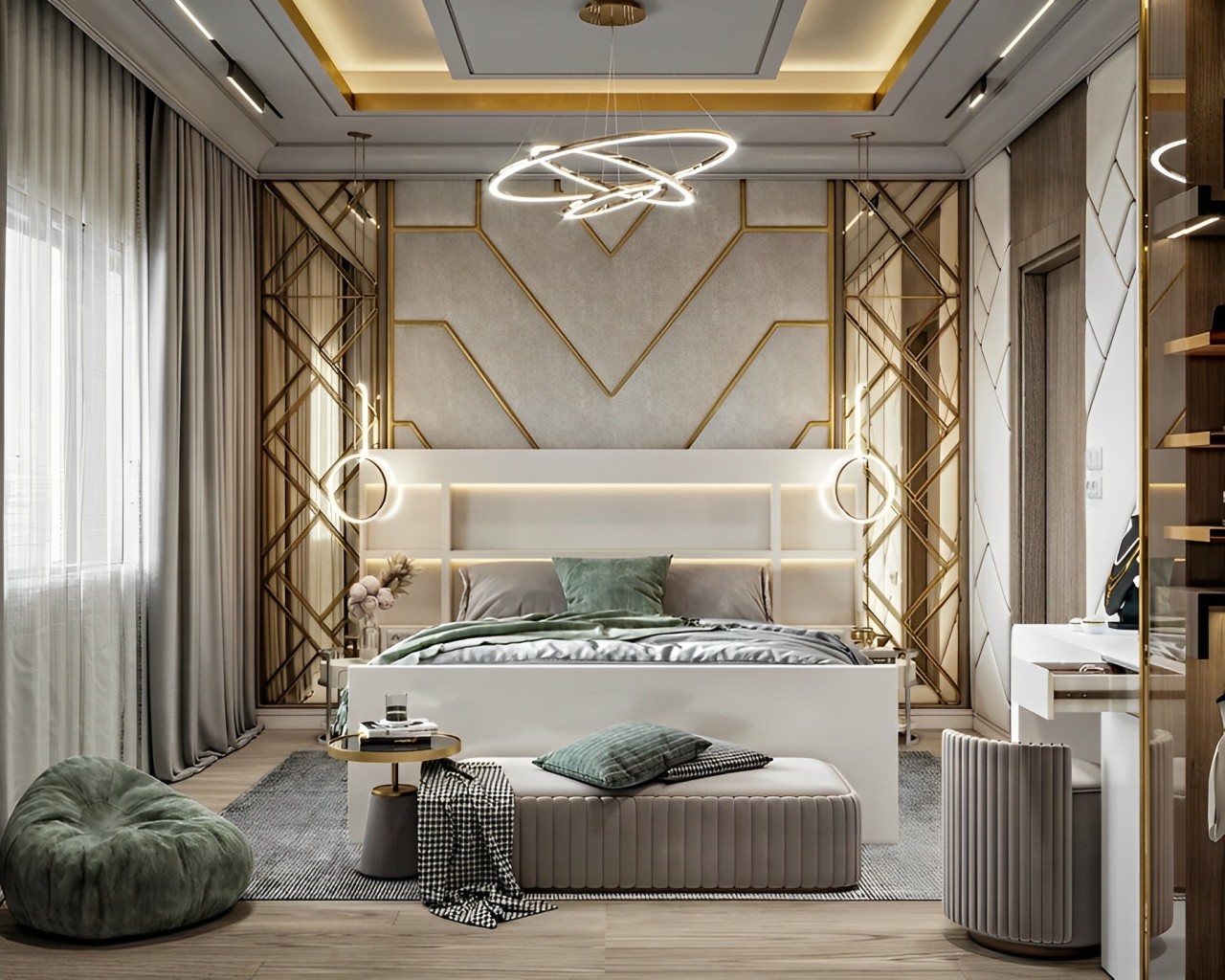 Mẫu phòng ngủ đẹp sang trọng phong cách Châu Âu