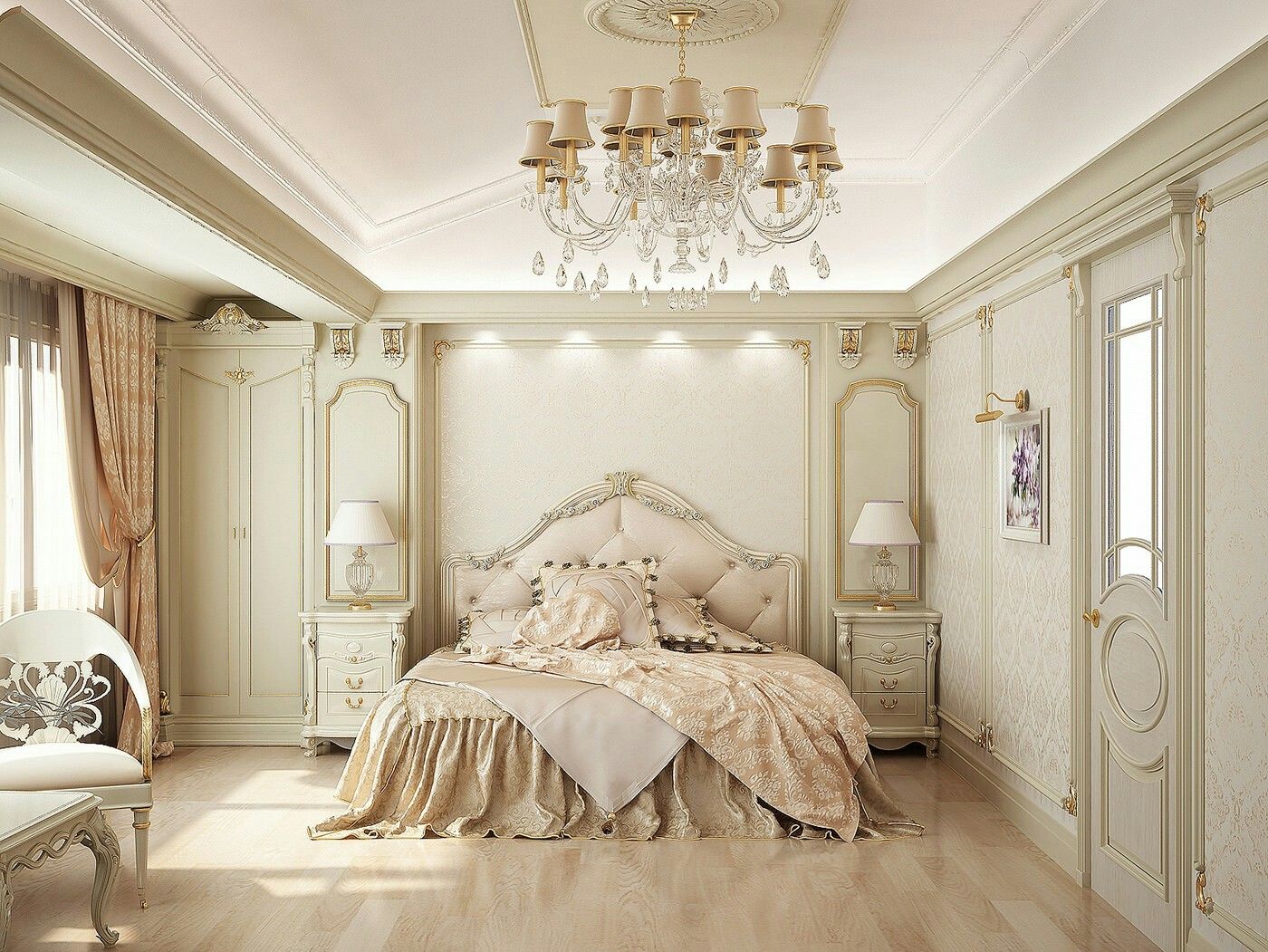 Mẫu thiết kế phòng ngủ đẹp sang trọng phong cách cổ điển