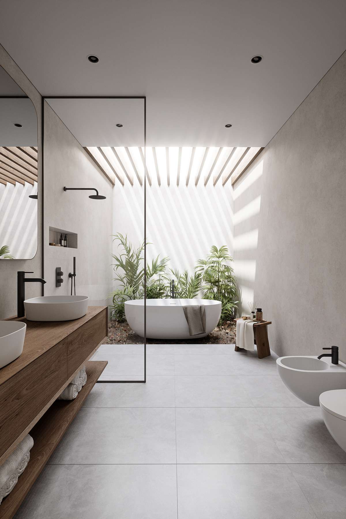 thiết kế phòng tắm đẹp phong cách nội thất Tropical