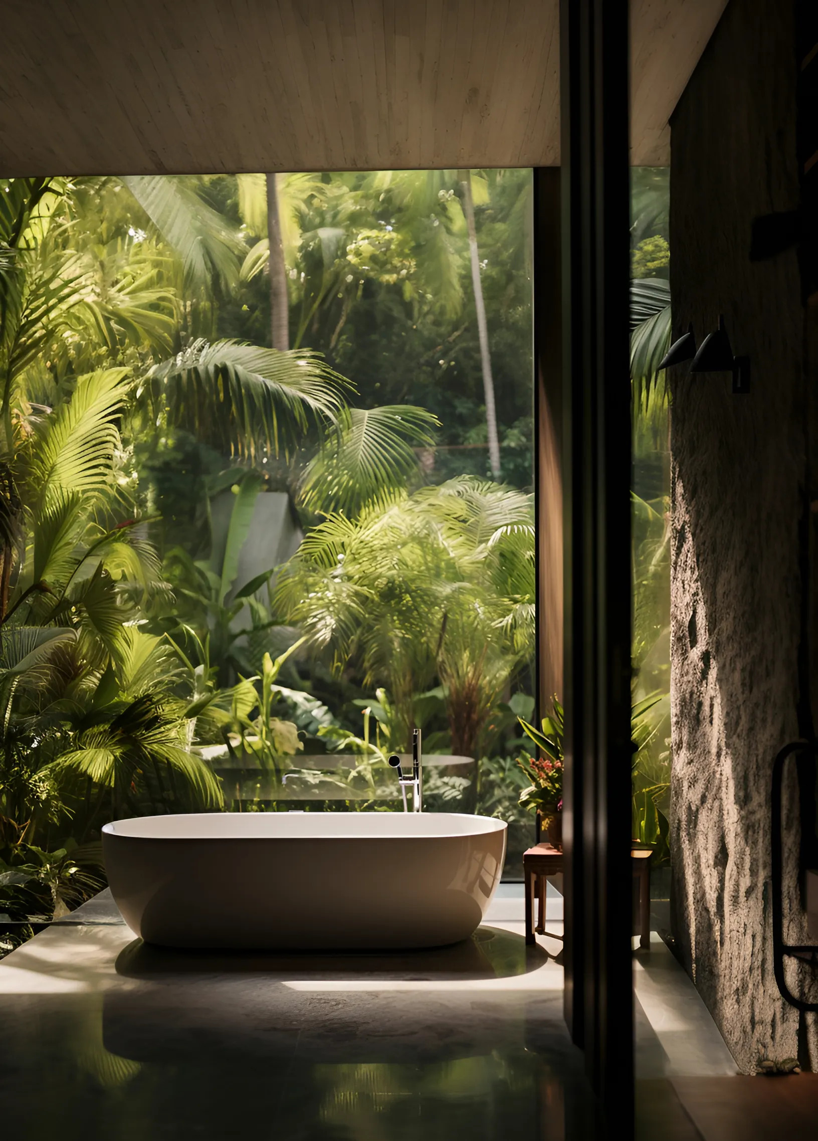 thiết kế phòng tắm tropical nhà biệt thự