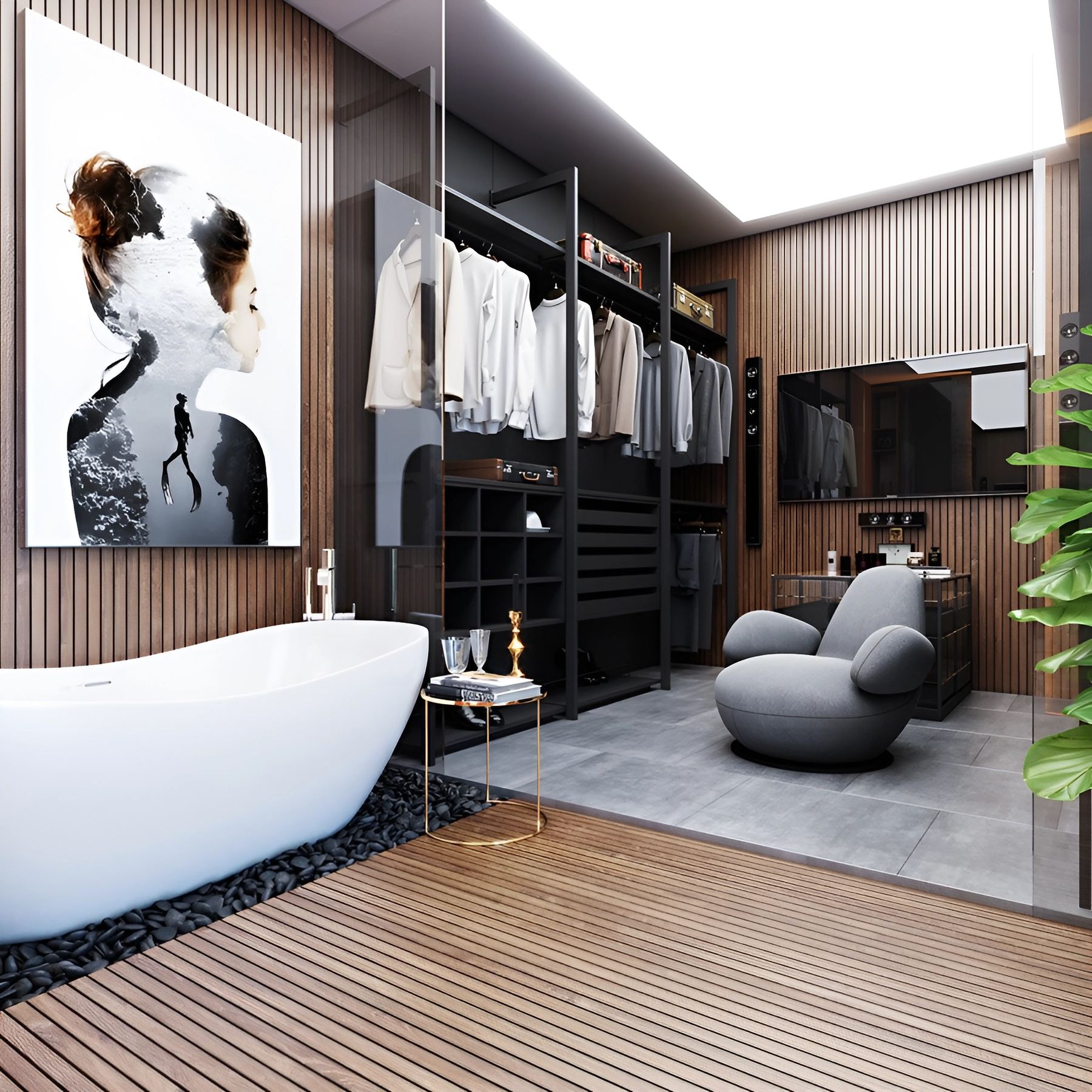 Phòng thay đồ biệt thự kết nối không gian phòng tắm đầy nghệ thuật